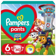 Pampers Pants plienkové nohavičky Paw Patrol 6, 14-19 kg, 60 ks