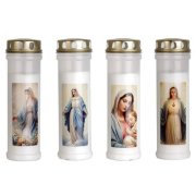 Náhrobný kahanec Panna Mária biely 98 hod, 380 g