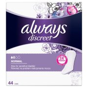 ALWAYS Inkontinenčné slipové vložky Discreet Normal, 44 ks
