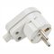 Zástrčka lomená, biela s ochranou na kábel