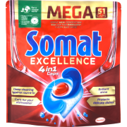 SOMAT Excellence 4in1 kapsuly do umývačky riadu 51 ks