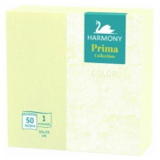 HARMONY Prima Papierové servítky svetložlté, 1-vrstvové, 50ks