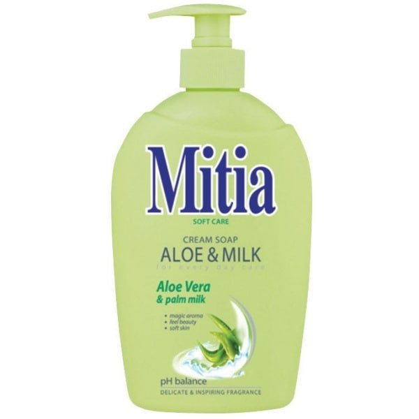 Mitia tekuté mydlo s dávkovačom Aloe & Milk 500 ml, aloe & milk