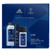Adidas UEFA Star sprchový gél 250 ml + deo 150 ml + deo natural sprej 75 ml