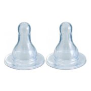 Canpol Babies Universal 6m+ stredný prietok 2, silikónový cumlík okrúhly 2ks