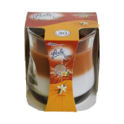 Glade 2v1 Parfumovaná dekoratívna sviečka, s dvojitou vôňou santalového dreva a vanilky 135g