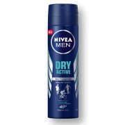NIVEA Men Dry Active Anti Transpirant, Sprej antiperspirant antibakteriálny 150ml