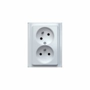 Dvojzásuvka, biela 1ks