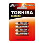 Toshiba Alkaline baterky AAA 1,5 V, 4 ks