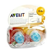 AVENT cumlík Classic, ortodonický silikónový cumlík priehľadný 0-6m 2ks