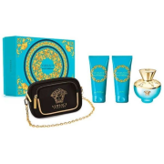 Versace Dylan Turquoise toaletná voda 100 ml + telové mlieko 100 ml + sprchový gél 100 ml + kabelka