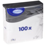 Obrúsky 1-vrstvové biele 33 x 33 cm, 100 ks