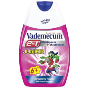 VADEMECUM 2v1 junior detská zubná pasta pre deti od 6 rokov s príchuťou jahody 75ml
