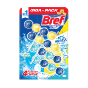 BREF Power Aktiv Giga Pack Ocean + Lemon, tuhý wc blok 4 x 50 g