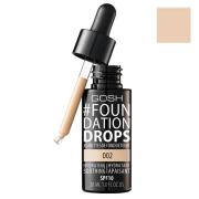 GOSH Foundation Drops, Make-up pre prirodzene bezchybný vzhľad odtieň 002