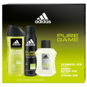 Adidas Pure Game sprchový gél 250 ml + deo 150 ml + voda po holení 100 ml SET (M)