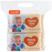 HAPPY MIMI detské vlhčené obrúsky Aloe vera a Harmanček 4 x 72 ks