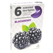 Vonné čajové sviečky Blackberry, s vôňou černíc 6 ks